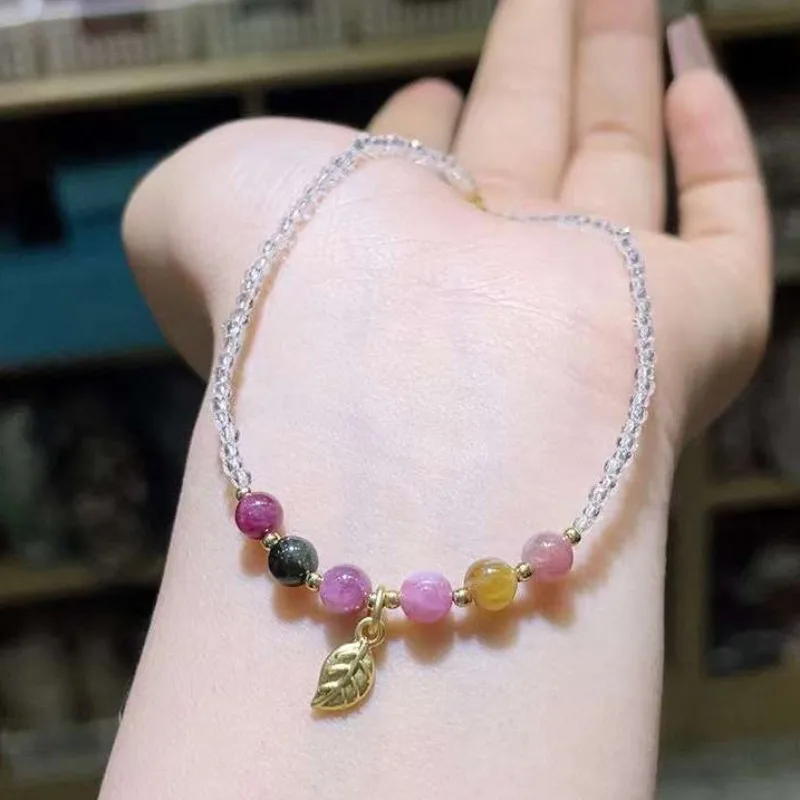Tourmaline with Crystal Jewelry Compact Bracelet Women's Model 
Tourmaline with Crystal Jewelry Compact Bracelet Women's Model