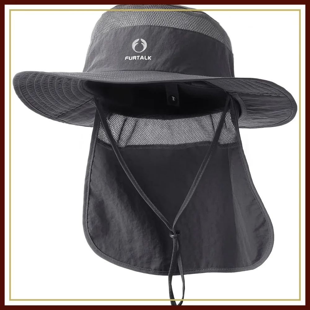 UPF 80+ Sun Hat with Neck Flap, Breathable Wide Brim Bucket Hat for Hiking Fishing Safari
UPF 80+ Sun Hat with Neck Flap, Breathable Wide Brim Bucket Hat for Hiking Fishing Safari