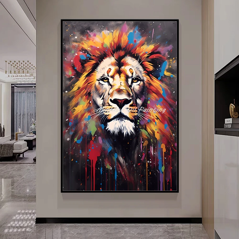 Mintura,Colorful Abstract Lion Wall Art Animals Oil Painting,Hand Painted Elephant Canvas Paintings,Modern Natural Artwork Decor
Mintura,Colorful Abstract Lion Wall Art Animals Oil Painting,Hand Painted Elephant Canvas Paintings,Modern Natural Artwork Decor