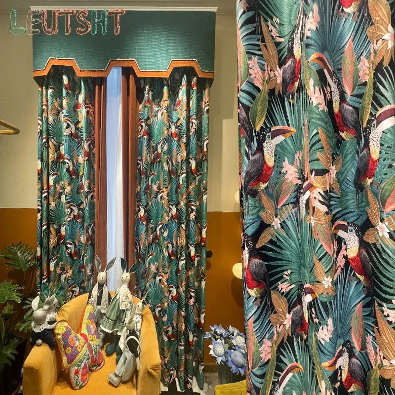 American Style Curtains for Living Dining Room Bedroom Thickened Cotton and Linen Mosaic Flower and Bird Printing Pastoral
American Style Curtains for Living Dining Room Bedroom Thickened Cotton and Linen Mosaic Flower and Bird Printing Pastoral