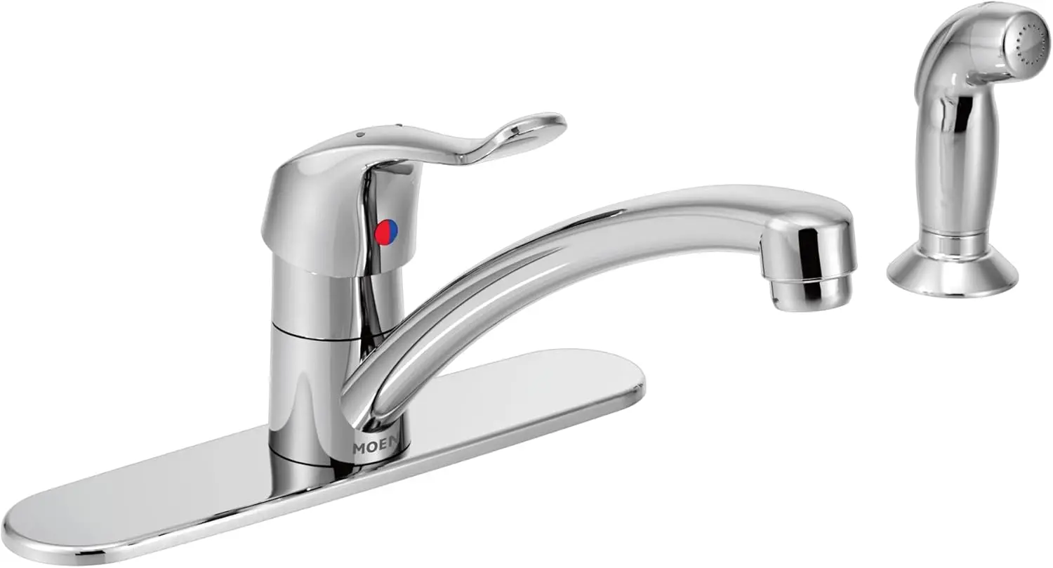 Commercial Kitchen Faucet with Side Spray, Chrome Finish, 1.5 GPM Flow Rate
Commercial Kitchen Faucet with Side Spray, Chrome Finish, 1.5 GPM Flow Rate
