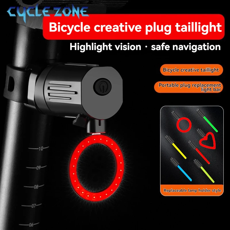 7 in 1 Bicycle Creative Plug Taillight Rechargeable Bike Rear Lamp Night Riding Safety Warning Tail Light Cycling Accessories
7 in 1 Bicycle Creative Plug Taillight Rechargeable Bike Rear Lamp Night Riding Safety Warning Tail Light Cycling Accessories