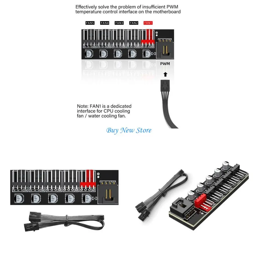 20CE 4Pin Fan Splitter Hub 5 Way For PC Cooling Systems For Various Fan Brands And Secure Circuit Design
20CE 4Pin Fan Splitter Hub 5 Way For PC Cooling Systems For Various Fan Brands And Secure Circuit Design