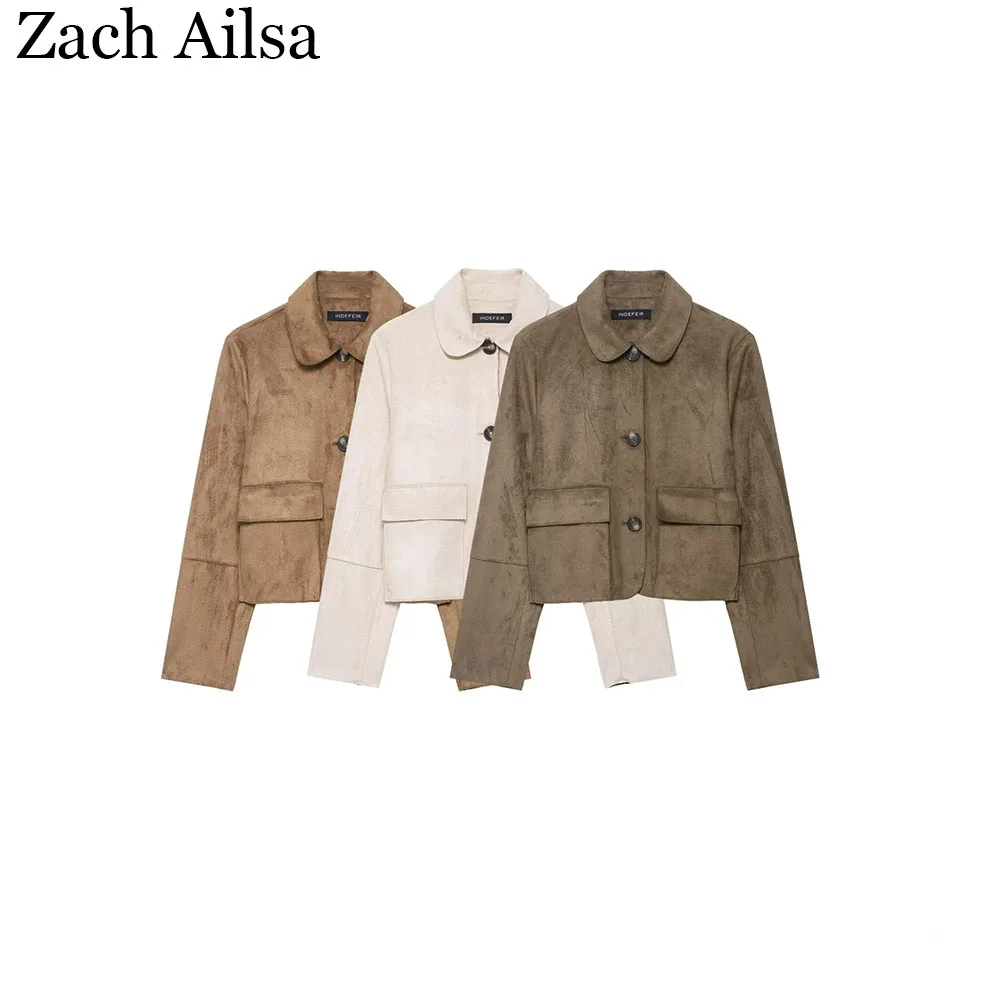 Осенняя новая женская одежда, модная темпераментная короткая куртка с эффектом замши, куртка
Осенняя новая женская одежда, модная темпераментная короткая куртка с эффектом замши, куртка