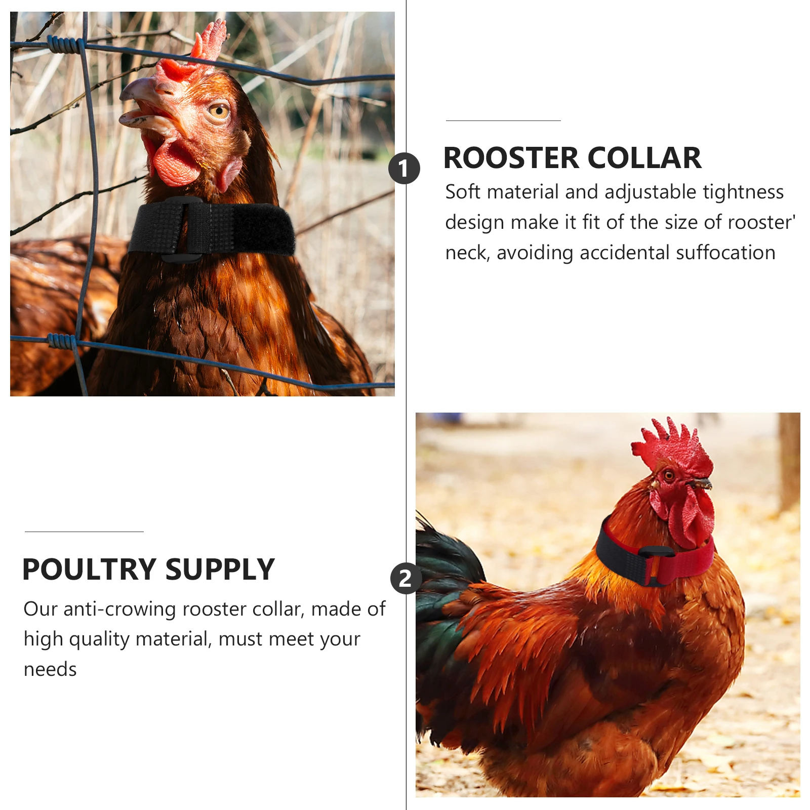 4pcs Anti crowing Rooster Collar Noise Free Poultry Supply Adjustable Neck Belt for Chickens Soft Material Practical Use Safe
4pcs Anti crowing Rooster Collar Noise Free Poultry Supply Adjustable Neck Belt for Chickens Soft Material Practical Use Safe