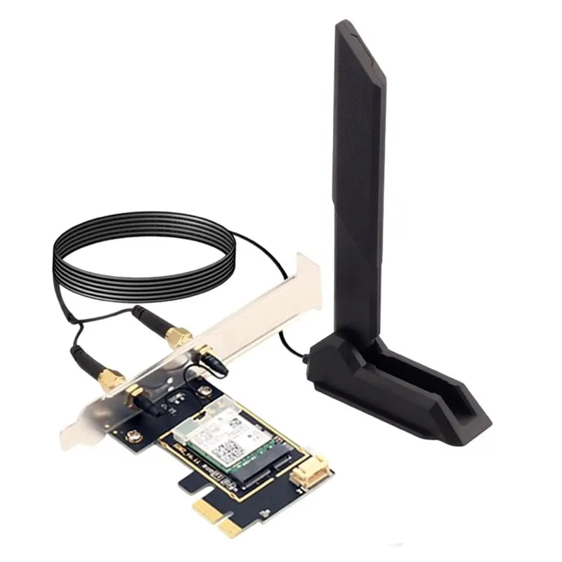 Беспроводная карта Wi-Fi 6 RTL8852BE с магнитной удлинительной антенной AX1800 802.11Ax BT5.2 PCI-E, двухдиапазонная 2.4G/5Ghz WLAN
Беспроводная карта Wi-Fi 6 RTL8852BE с магнитной удлинительной антенной AX1800 802.11Ax BT5.2 PCI-E, двухдиапазонная 2.4G/5Ghz WLAN