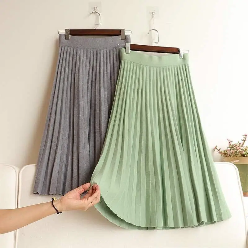 Maxi Pleated Skirt Knit Stretch High-waisted Skirts Women Autumn Winter Long Skirt A-line Y2k Clothes Trendy Party Dress
Maxi Pleated Skirt Knit Stretch High-waisted Skirts Women Autumn Winter Long Skirt A-line Y2k Clothes Trendy Party Dress