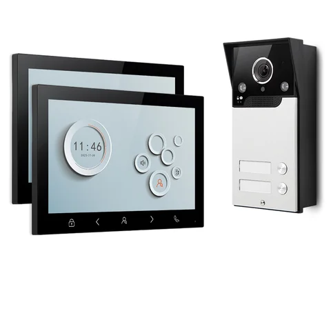 HOMSECUR 7" HD Video Door Phone Intercom Doorbell Auto Snapshot For 2 Families