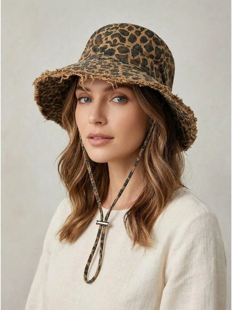 Womens Leopard Print Bucket Hat Sun Protection Wide Brim Retro Outdoor Casual Fashion Hat
Womens Leopard Print Bucket Hat Sun Protection Wide Brim Retro Outdoor Casual Fashion Hat