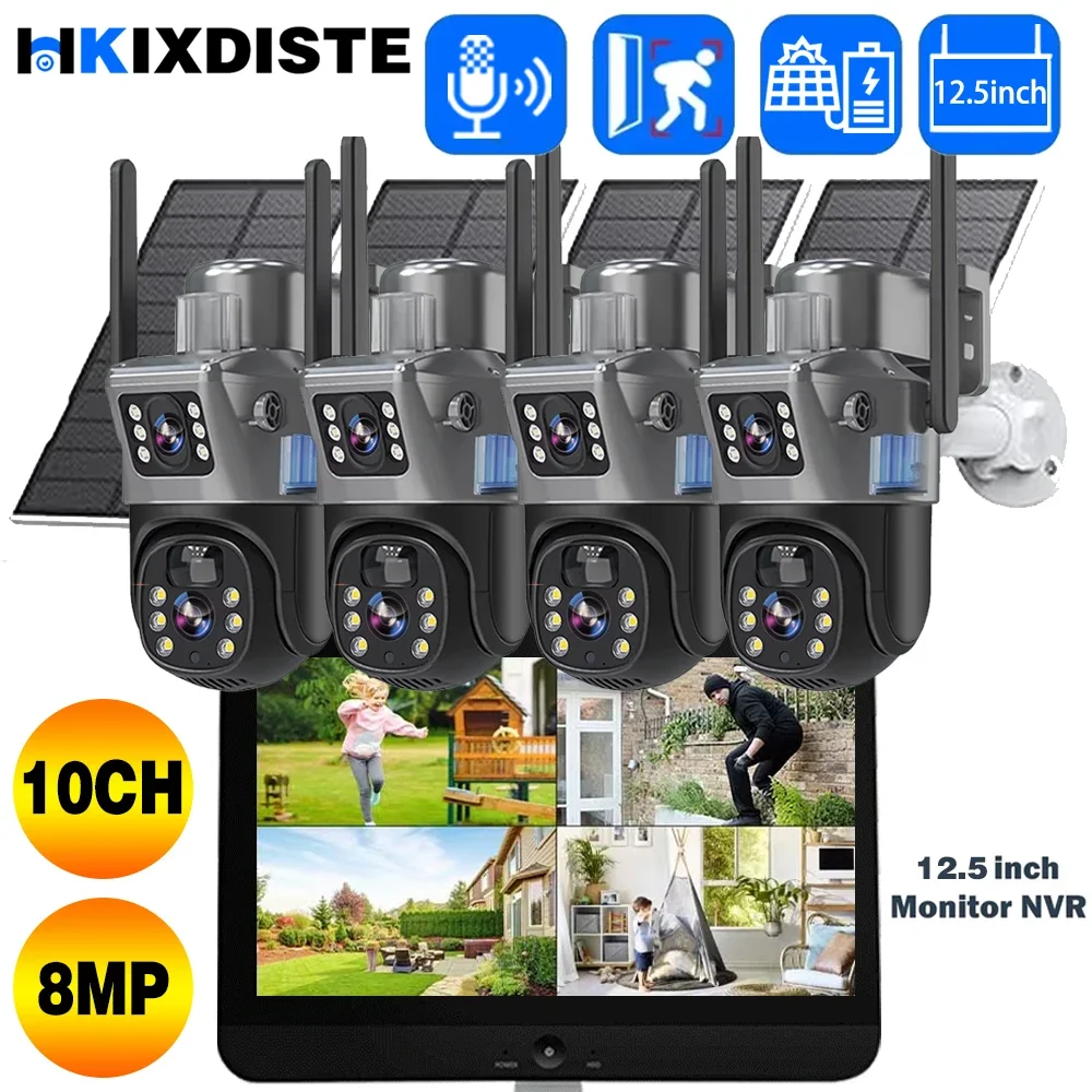 100% Wire-Free Solar PTZ Dual Lens 12.5" LCD Monitor 10CH Wireless NVR Home Security System 4K 8MP CCTV Surveillance PIR Detect
100% Wire-Free Solar PTZ Dual Lens 12.5" LCD Monitor 10CH Wireless NVR Home Security System 4K 8MP CCTV Surveillance PIR Detect