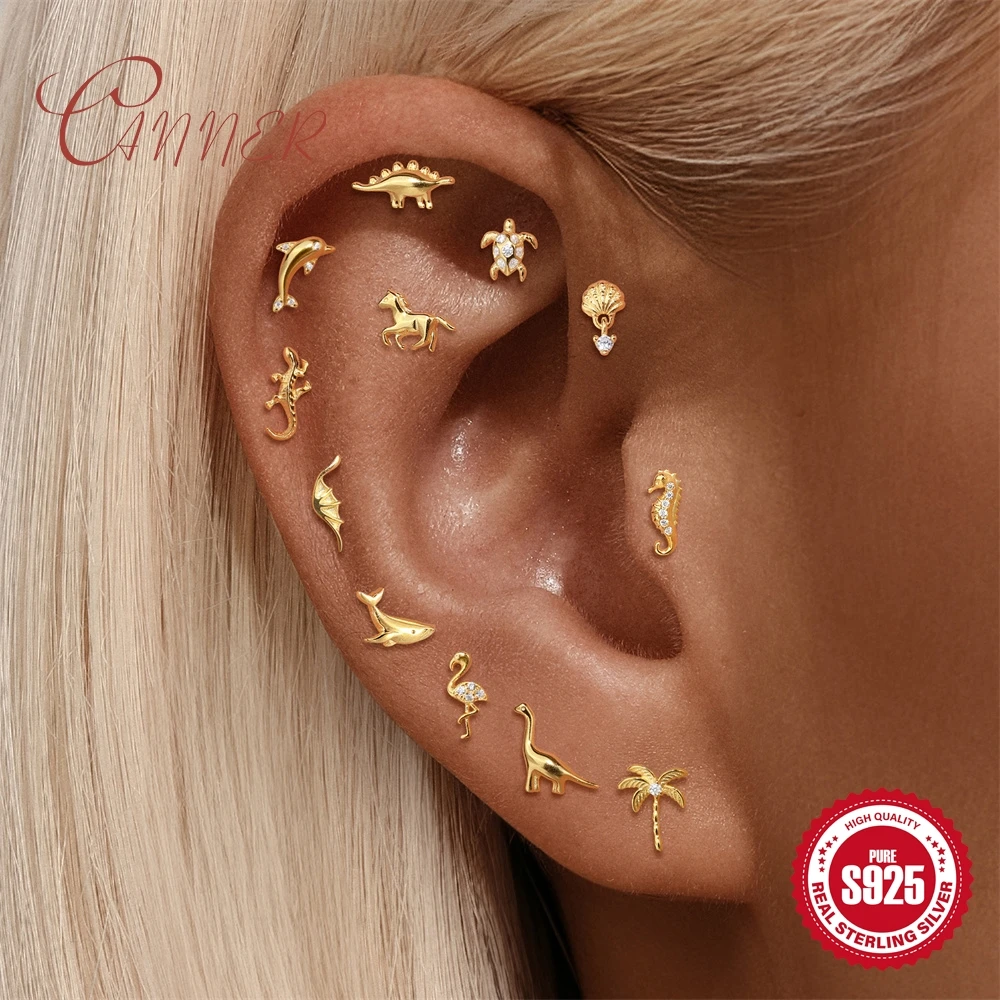 CANNER 925 Sterling Silver Ocean Animal Series Flat Head Puncture Ear Bone Nail For Women INS Summer Seaside Vacation Party Gift
CANNER 925 Sterling Silver Ocean Animal Series Flat Head Puncture Ear Bone Nail For Women INS Summer Seaside Vacation Party Gift