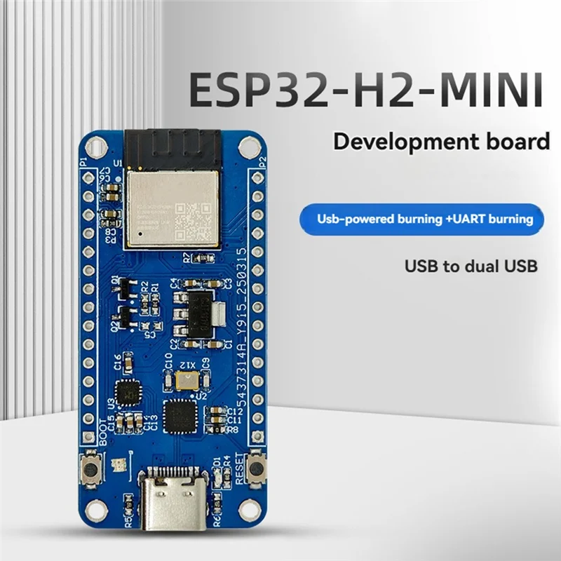 Development Board With RGB Light Support USB+UART Burn-In ESP32-H2-MINI-1 Module-T61C
Development Board With RGB Light Support USB+UART Burn-In ESP32-H2-MINI-1 Module-T61C