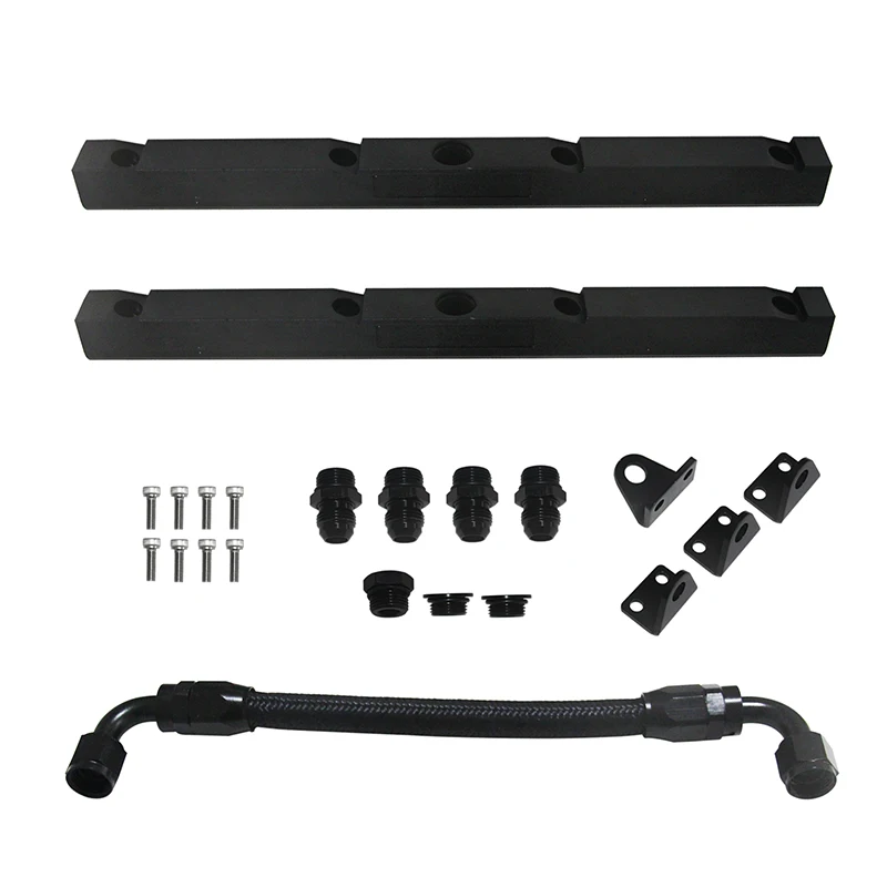 For LS1/LS6 AN8 High Flow Black Fuel Rail with Fittings and Crossover Hose
For LS1/LS6 AN8 High Flow Black Fuel Rail with Fittings and Crossover Hose