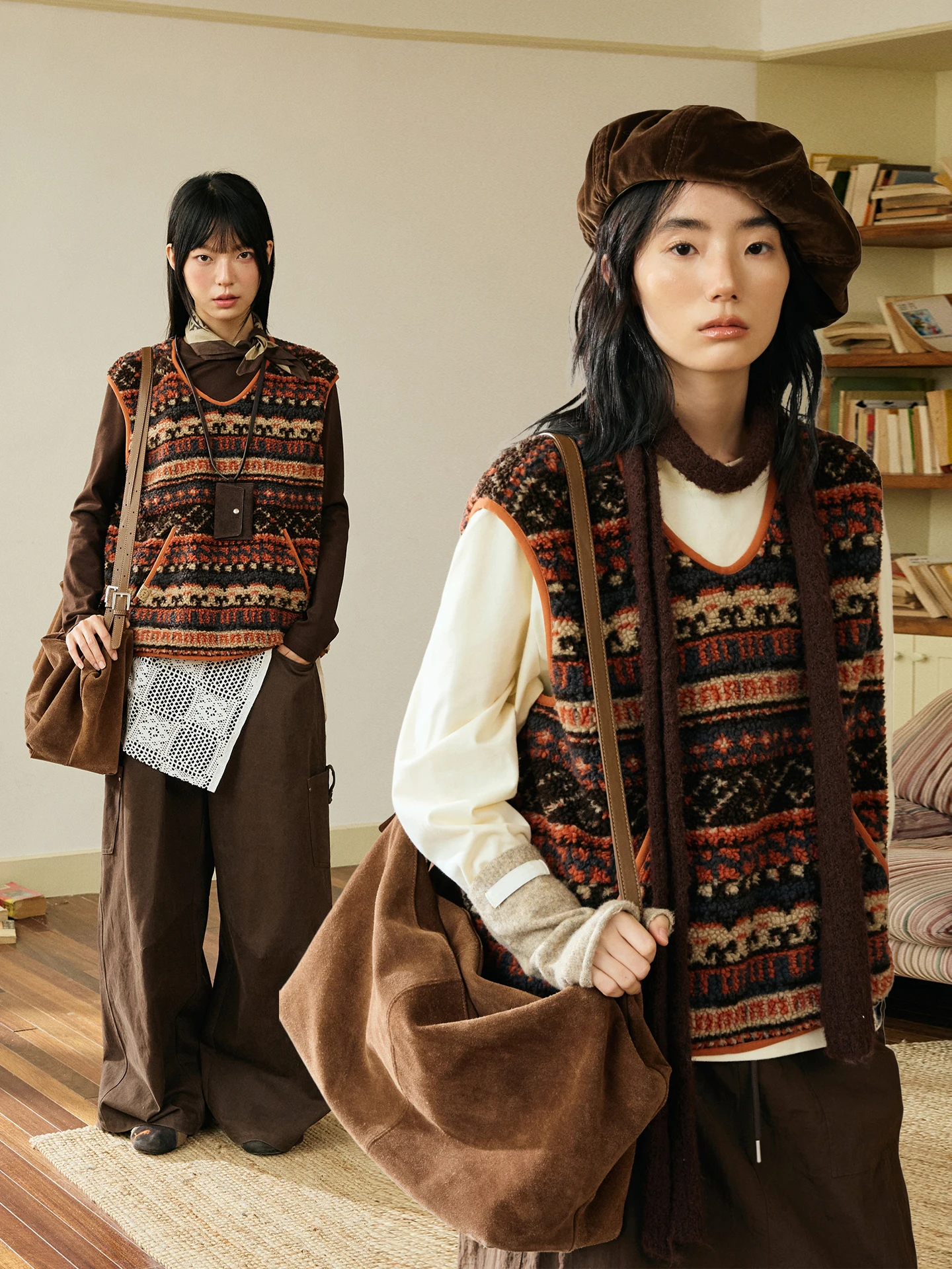 Octopusme Retro Embroidered Lamb Fur Vest Women's Autumn Layering Outerwear Original Design Polyester Fiber V-ne
Octopusme Retro Embroidered Lamb Fur Vest Women's Autumn Layering Outerwear Original Design Polyester Fiber V-ne