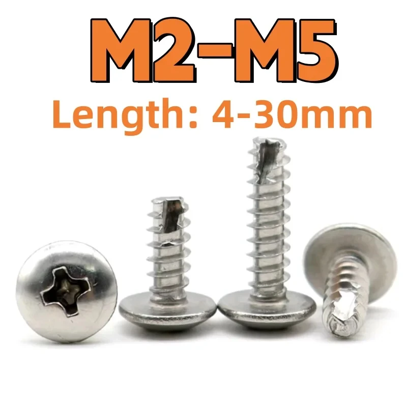 304 Stainless Steel Cross Pan Head Self Tapping Screws Cutting Tail Phillips Round Head Fastener M2 to M5
304 Stainless Steel Cross Pan Head Self Tapping Screws Cutting Tail Phillips Round Head Fastener M2 to M5