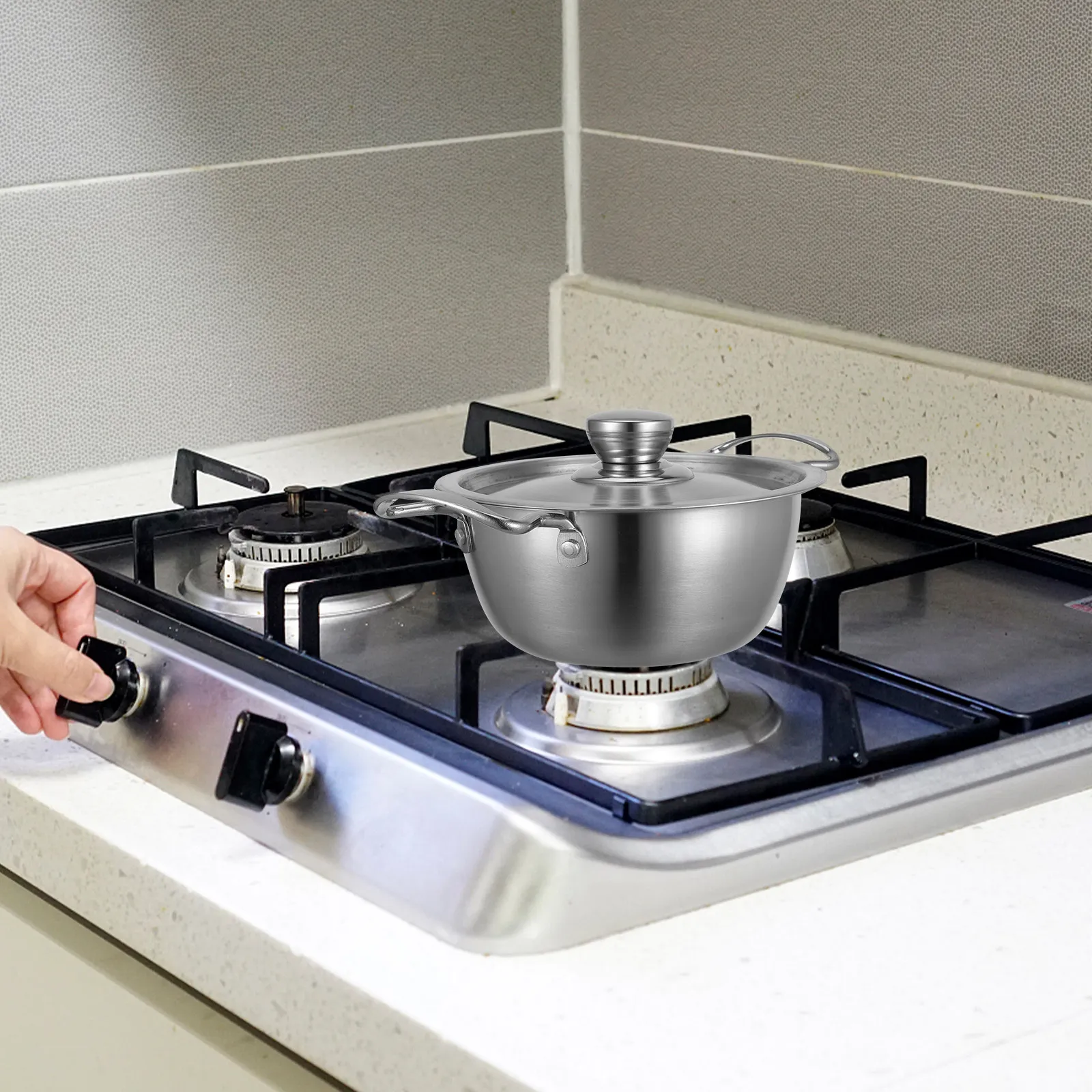 Korean Ramen Pot Stainless Steel with Dual Handles Noodle Soup Cooker for Instant Noodles Stews Kitchen Cooking Pot
Korean Ramen Pot Stainless Steel with Dual Handles Noodle Soup Cooker for Instant Noodles Stews Kitchen Cooking Pot