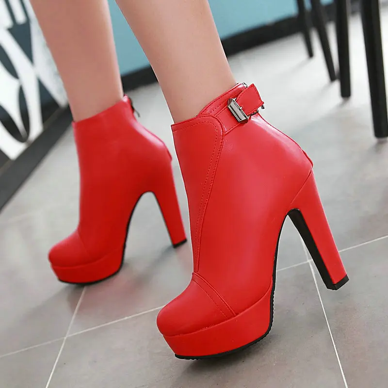 PU Leather Red Black Woman Shoes Big Size 41 42 43 Thick High Heels Stiletto Bootie Platform Heel Ankle Short Concise Boots
PU Leather Red Black Woman Shoes Big Size 41 42 43 Thick High Heels Stiletto Bootie Platform Heel Ankle Short Concise Boots