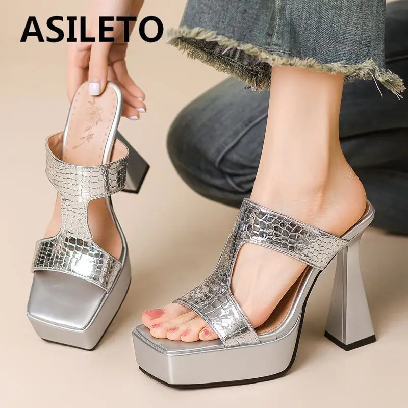ASILETO Brand Female Sandals Square Toe Strange Heels 12cm Platform Hill 4cm Slip On Mules Plus Size 43 44 45 46 Dating Shoes
ASILETO Brand Female Sandals Square Toe Strange Heels 12cm Platform Hill 4cm Slip On Mules Plus Size 43 44 45 46 Dating Shoes