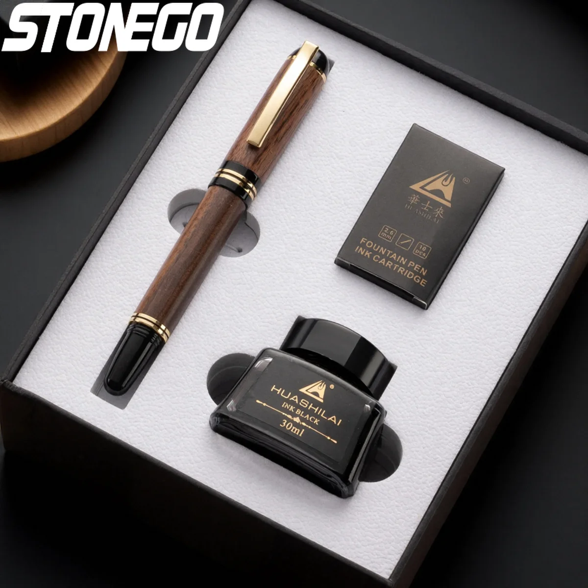 Luxury Wood Fountain Pen Set with Gift Box Ideal for Graduation Birthday or Business Gifts
Luxury Wood Fountain Pen Set with Gift Box Ideal for Graduation Birthday or Business Gifts