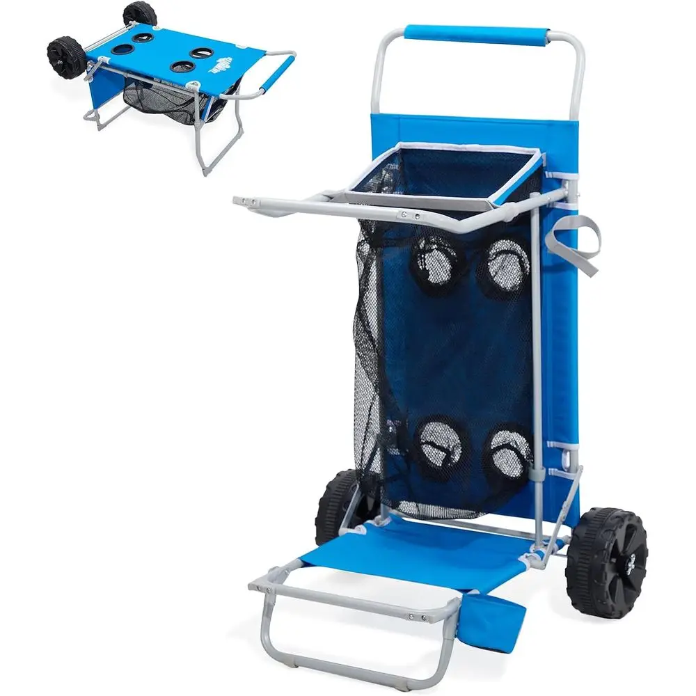 Versatile 2-in-1 Beach Cart with Large Wheels, Utility Wagon, Chair Holder, Mesh Storage, 4 Cup Holders, Umbrella Rack, Holds 10
Versatile 2-in-1 Beach Cart with Large Wheels, Utility Wagon, Chair Holder, Mesh Storage, 4 Cup Holders, Umbrella Rack, Holds 10