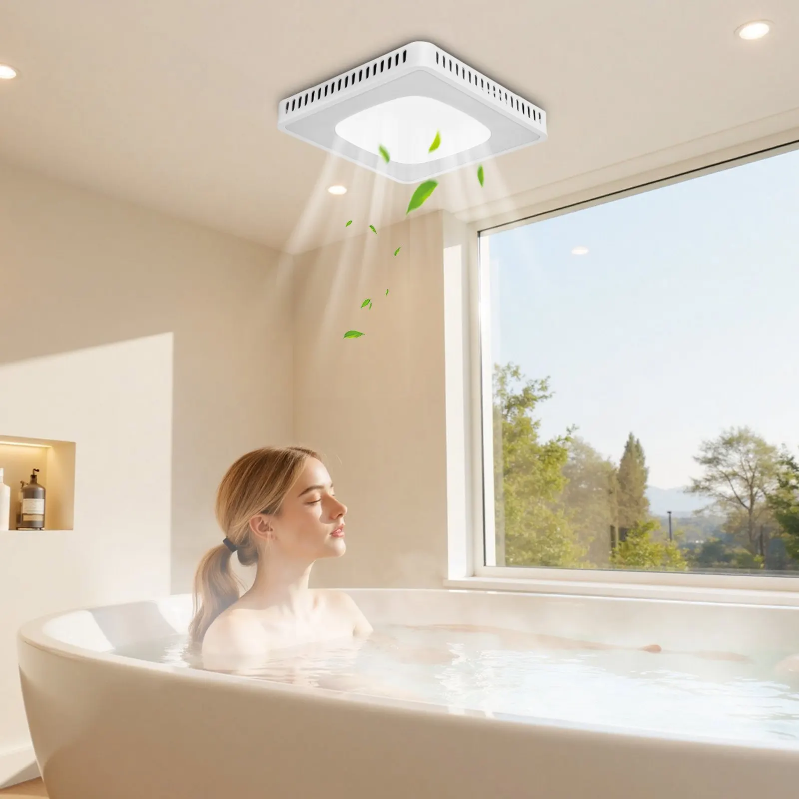 Bathroom Exhaust Fan, 80-110-130 CFM Bathroom Vent with Seven Colors RGB Lights, 1.5 Sones Low-Noise, Premium DC Motor Ceilin
Bathroom Exhaust Fan, 80-110-130 CFM Bathroom Vent with Seven Colors RGB Lights, 1.5 Sones Low-Noise, Premium DC Motor Ceilin
