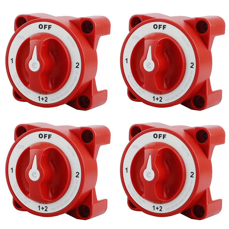 4X DC 32V 350A Battery Switch 4-Position Selector Marine Boat Battery Selector Switch Disconnect For Marine Boat
4X DC 32V 350A Battery Switch 4-Position Selector Marine Boat Battery Selector Switch Disconnect For Marine Boat