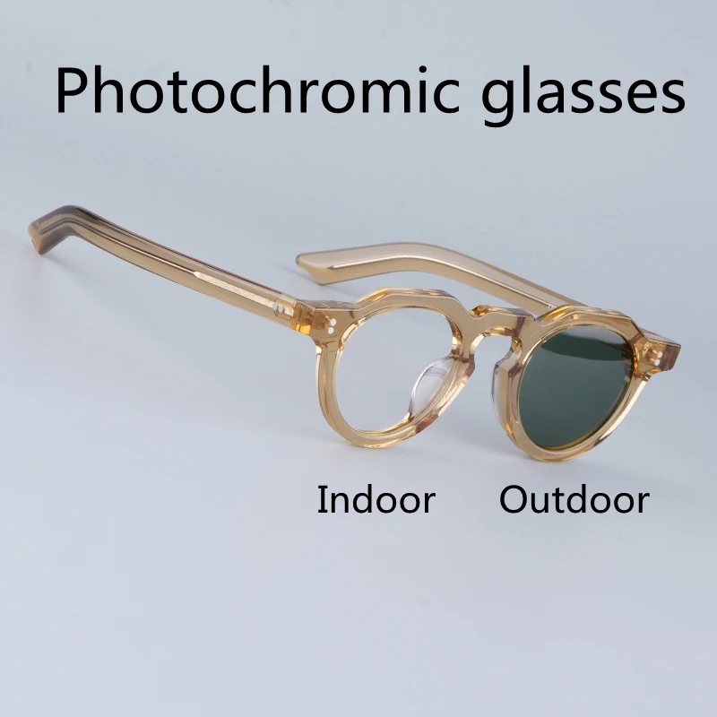 Japan Style Handmade Acetate Photochromic Sunglasses Transit Round Men and Ladies Fashion Originality Uv400 Eyeglasses with Case
Japan Style Handmade Acetate Photochromic Sunglasses Transit Round Men and Ladies Fashion Originality Uv400 Eyeglasses with Case