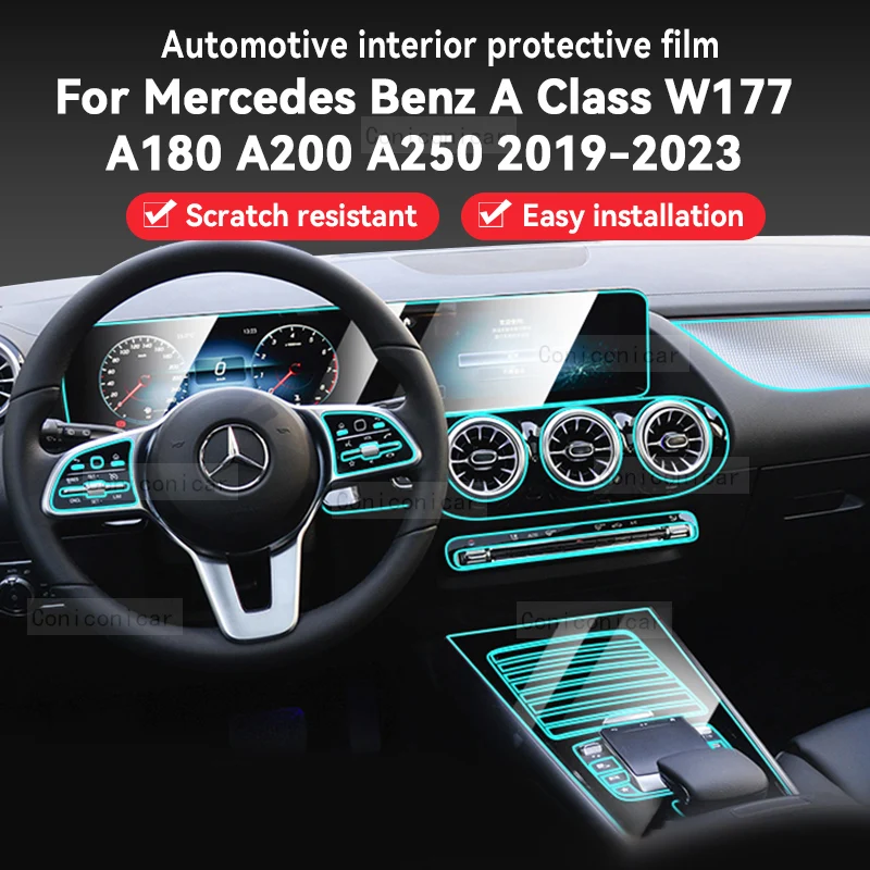 Защитная пленка против царапин для Mercedes Benz A CLASS W177 2019-2023, панель коробки передач, приборной панели, навигации, автомобильного интерьера
Защитная пленка против царапин для Mercedes Benz A CLASS W177 2019-2023, панель коробки передач, приборной панели, навигации, автомобильного интерьера