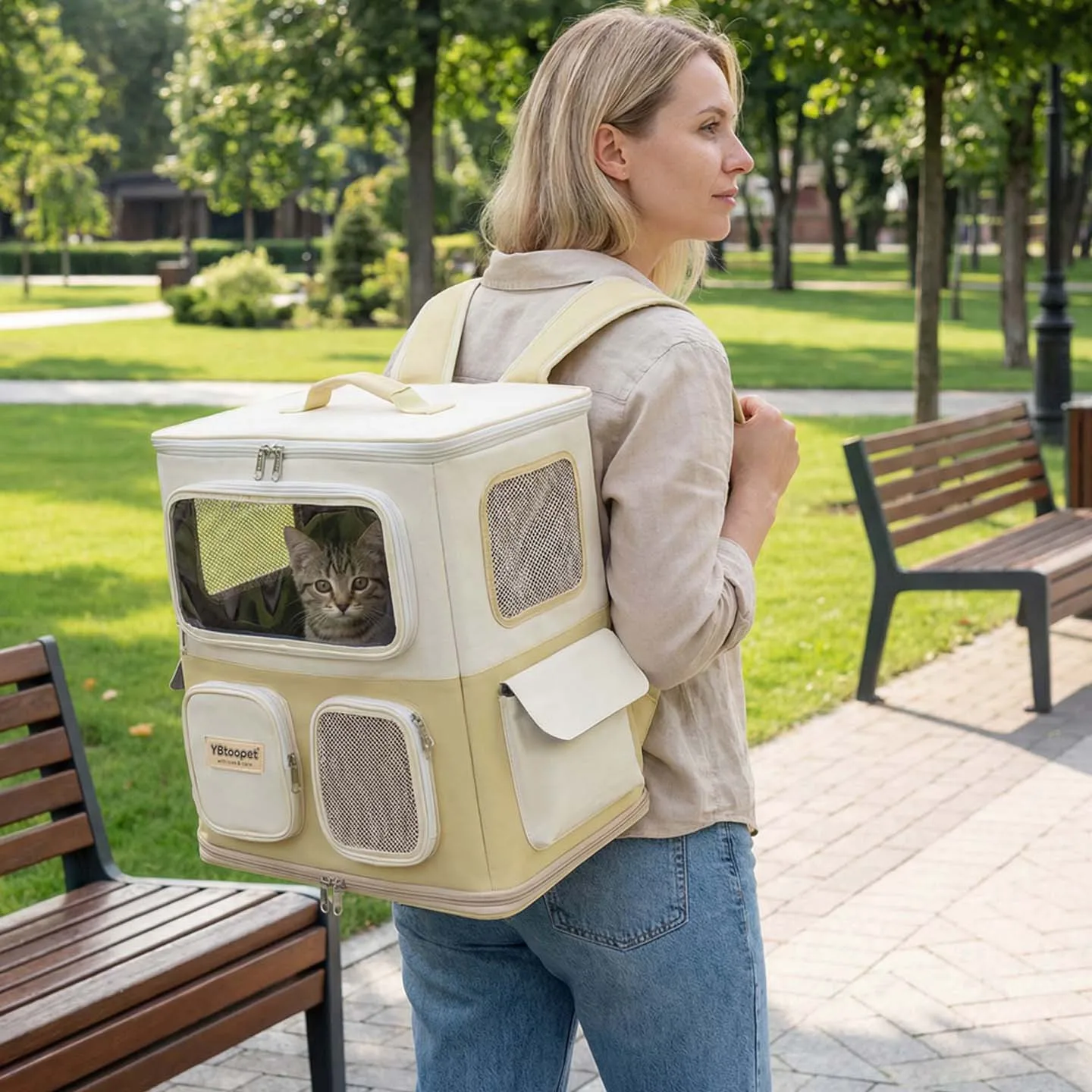 Portable Breathable Large-Capacity Multi-Functional Cat Carrier Backpack with Telescopic Handle for Yuebaitu Spring Summer
Portable Breathable Large-Capacity Multi-Functional Cat Carrier Backpack with Telescopic Handle for Yuebaitu Spring Summer