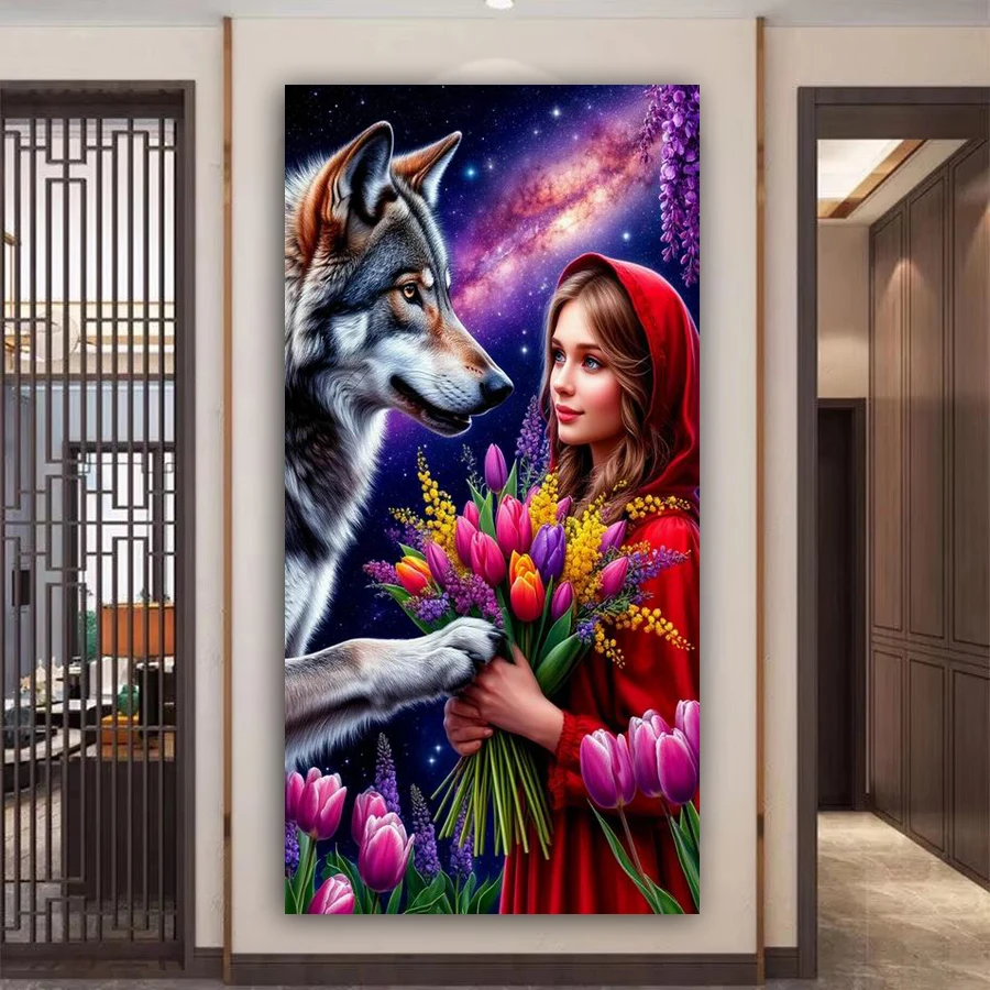 Women and Wolf Picture Large Size Diy Diamond Art Painting Tulip Flower Full Square Round Drill Animals Mosaic Embroidery Kits
Women and Wolf Picture Large Size Diy Diamond Art Painting Tulip Flower Full Square Round Drill Animals Mosaic Embroidery Kits