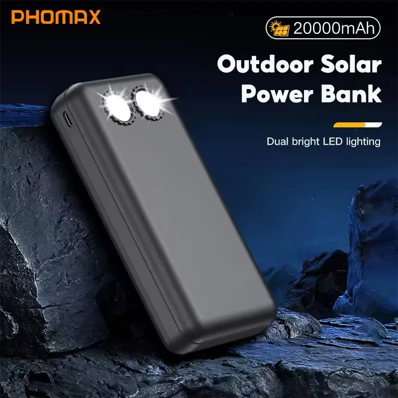PHOMAX Solar lithium polymer Battery YD818PL Mobile power bank with TYPE-C Micro USB, suitable for hiking
PHOMAX Solar lithium polymer Battery YD818PL Mobile power bank with TYPE-C Micro USB, suitable for hiking