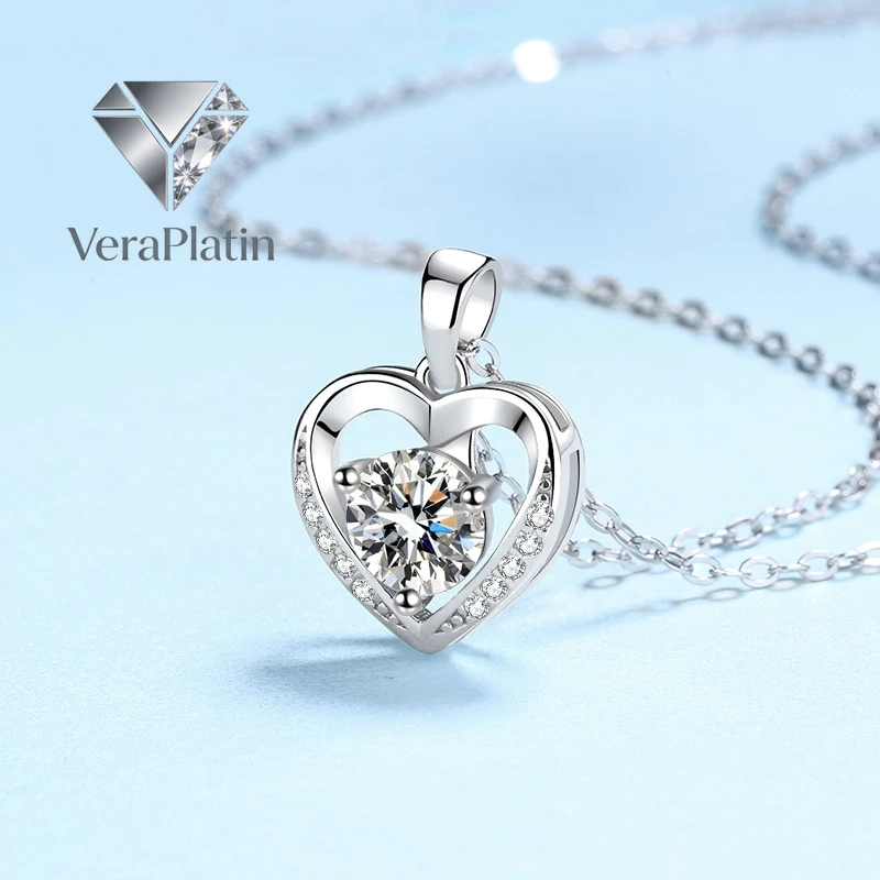 VeraPlatin Lover Valentine's Day 18K White Gold Women Wedding Necklaces 1/2CT VVS D Color Moissanite Diamond Girl PT950 Wife Bir
VeraPlatin Lover Valentine's Day 18K White Gold Women Wedding Necklaces 1/2CT VVS D Color Moissanite Diamond Girl PT950 Wife Bir
