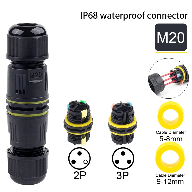 1PCS IP68 M20 Waterproof Cable Connector 2/3/Pin Quick Push-in Wiring Terminal Wire Connectors for Electrical Light Junction Box
1PCS IP68 M20 Waterproof Cable Connector 2/3/Pin Quick Push-in Wiring Terminal Wire Connectors for Electrical Light Junction Box