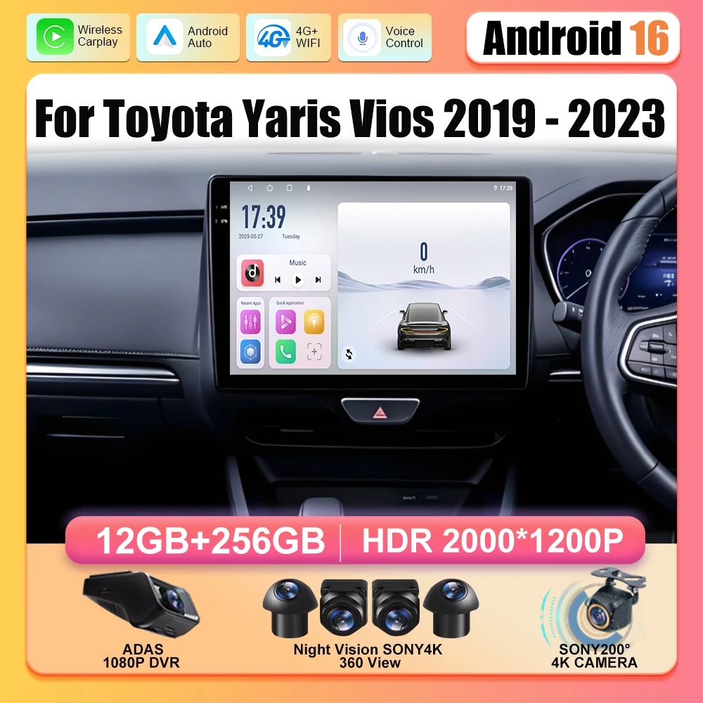 Car Radio For Toyota Yaris Vios RHD 2019 - 2023 Android 16 Multimedia Stereo Video Player GPS 5G WIFI Head Unit Bluetooth 2 Din
Car Radio For Toyota Yaris Vios RHD 2019 - 2023 Android 16 Multimedia Stereo Video Player GPS 5G WIFI Head Unit Bluetooth 2 Din