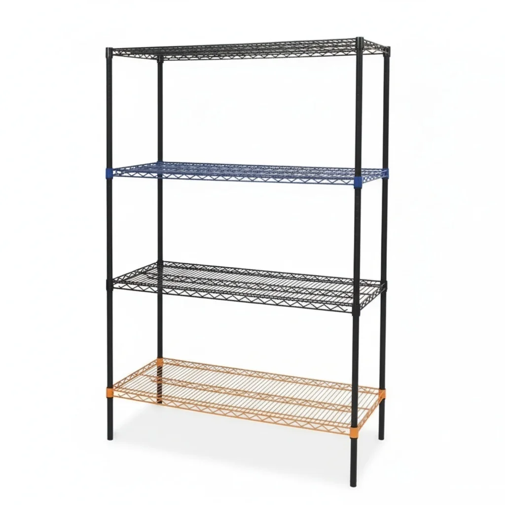 Wire Shelving, 4 Tiers Heavy Duty Epoxy Coated Storage Shelving, Low Carbon Steel 25.4mm Post Metal Rack for Commercial Kitchen
Wire Shelving, 4 Tiers Heavy Duty Epoxy Coated Storage Shelving, Low Carbon Steel 25.4mm Post Metal Rack for Commercial Kitchen