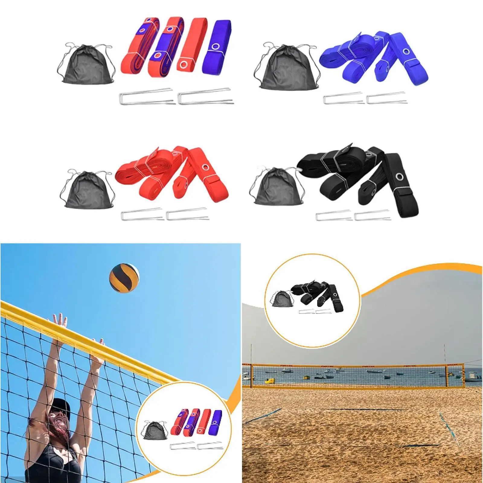 4 Pieces Beach Volleyball Lines Lightweight Match Highly Visible with Storage Bag Competition 26 ft 52 ft for Park Outdoor Grass
4 Pieces Beach Volleyball Lines Lightweight Match Highly Visible with Storage Bag Competition 26 ft 52 ft for Park Outdoor Grass