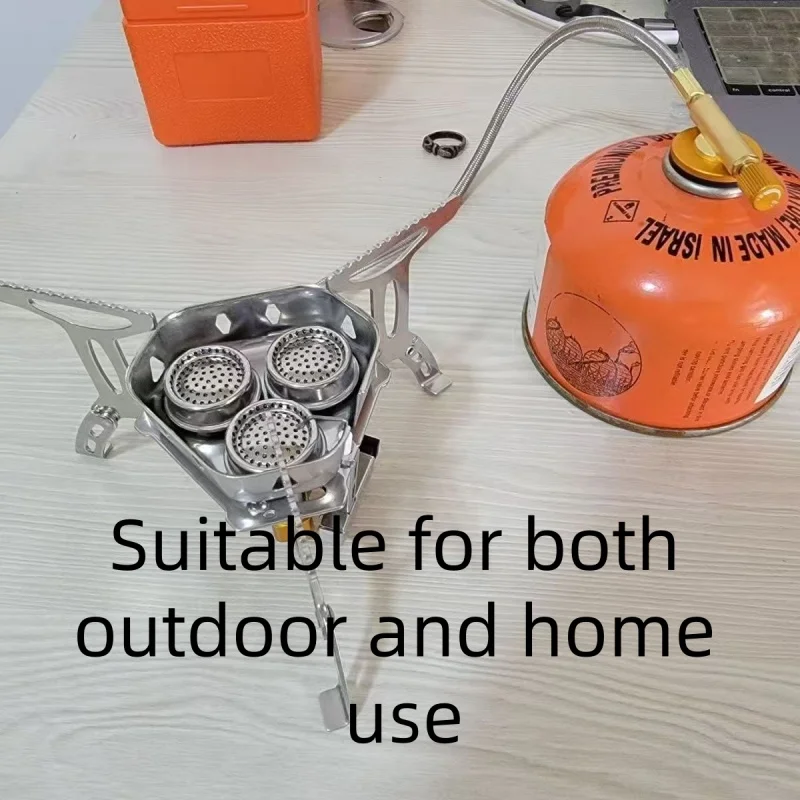 An outdoor folding high flame stove with three burners designed with stainless steel material and electric ignition. The folding
An outdoor folding high flame stove with three burners designed with stainless steel material and electric ignition. The folding
