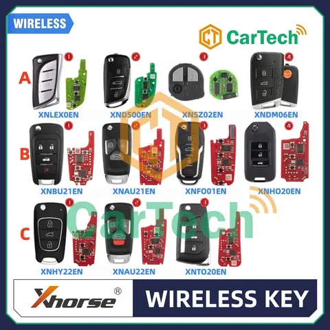 Cartech Xhorse XN Wireless Remote Key XNSZ01EN XNAU21EN XNAU22EN XNBU21EN XNDS00EN XNFO01EN XNHO20EN XNHY22EN XNLEX0EN XNTO20EN