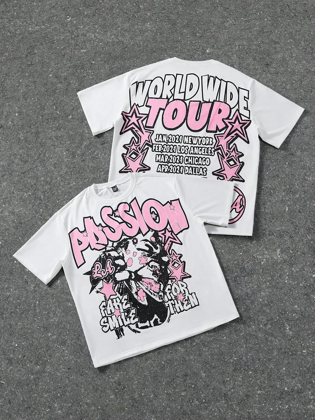 Мужская футболка свободного кроя с розовым принтом в виде звезд, двусторонний дизайн, летняя повседневная одежда
Мужская футболка свободного кроя с розовым принтом в виде звезд, двусторонний дизайн, летняя повседневная одежда