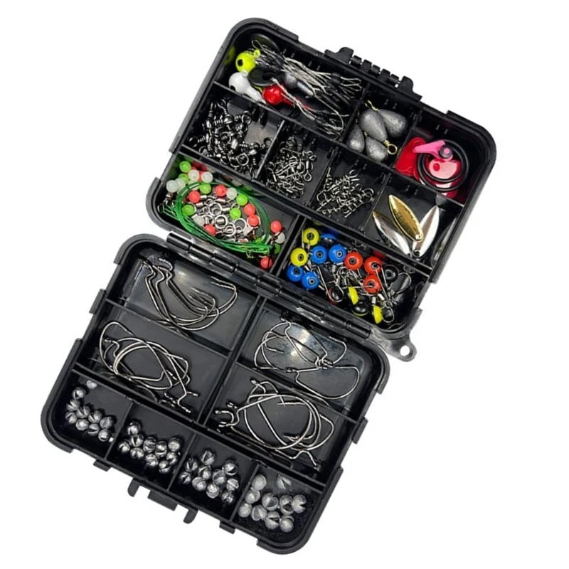 Fishing Tackle with Hooks Outdoor Fishing Accessory Multiple Compartment
Fishing Tackle with Hooks Outdoor Fishing Accessory Multiple Compartment