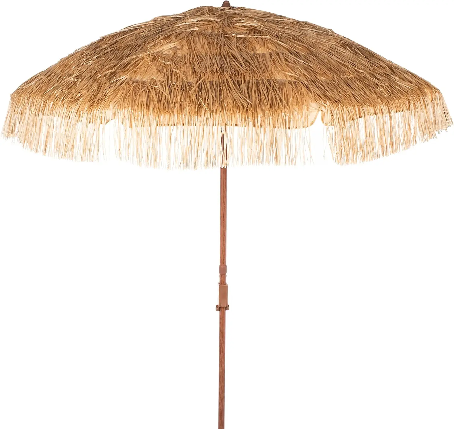 6.5ft Outdoor Patio Umbrella, Hilo Collection, Tiki, Brown, Button Tilt, UV Resistant for Deck, Backyard, Poolside (PAT8512A)
6.5ft Outdoor Patio Umbrella, Hilo Collection, Tiki, Brown, Button Tilt, UV Resistant for Deck, Backyard, Poolside (PAT8512A)