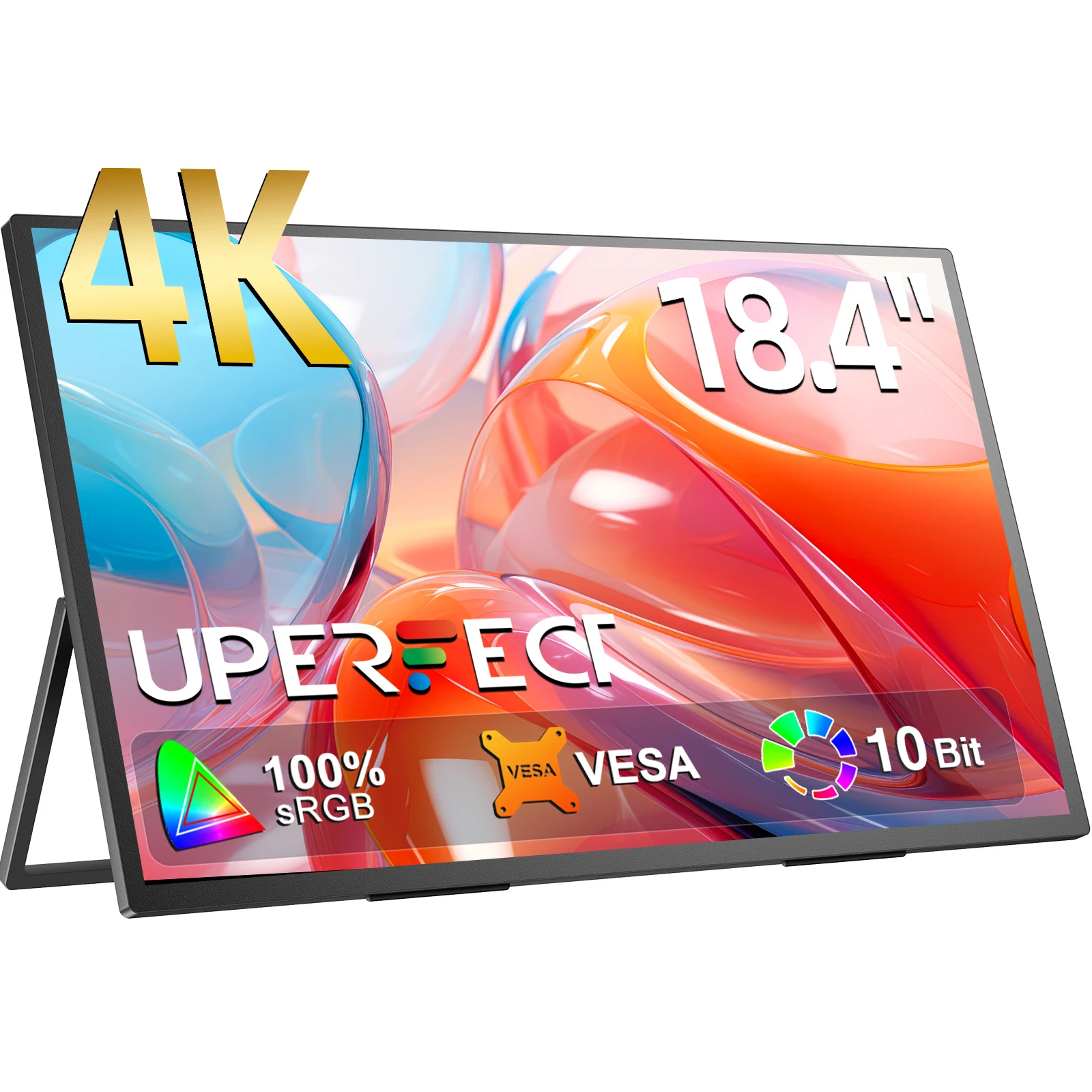 UPERFECT 18 Inch Large Gaming Monitor 4K PC Display 3840*2160 HDMI USB C With HDR FreeSync External Screen For Laptop Switch