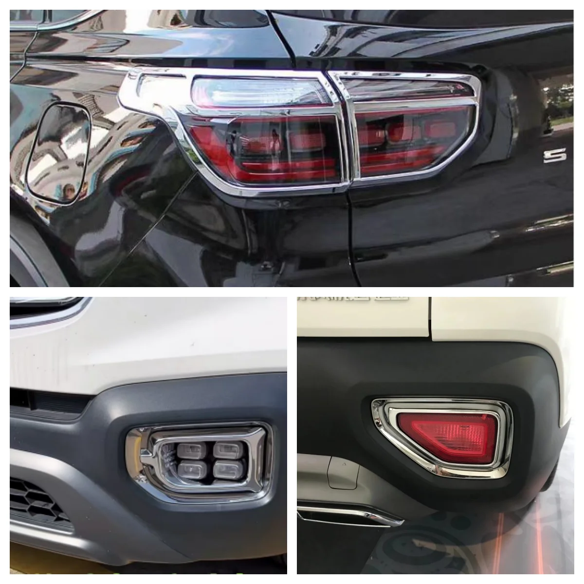 For Kia Sportage 2018-2020 ABS chrome front and rear fog lights with taillight trim covering exterior fittings
For Kia Sportage 2018-2020 ABS chrome front and rear fog lights with taillight trim covering exterior fittings