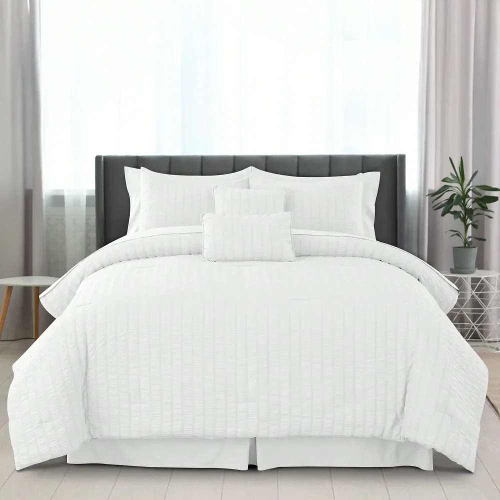 Комплект постельного белья Lux Decor: легкое одеяло из сирсакера с наполнителем, имитирующим пух, и простынями. Всесезонное, теплое, дышащее, улучшенное.
Комплект постельного белья Lux Decor: легкое одеяло из сирсакера с наполнителем, имитирующим пух, и простынями. Всесезонное, теплое, дышащее, улучшенное.