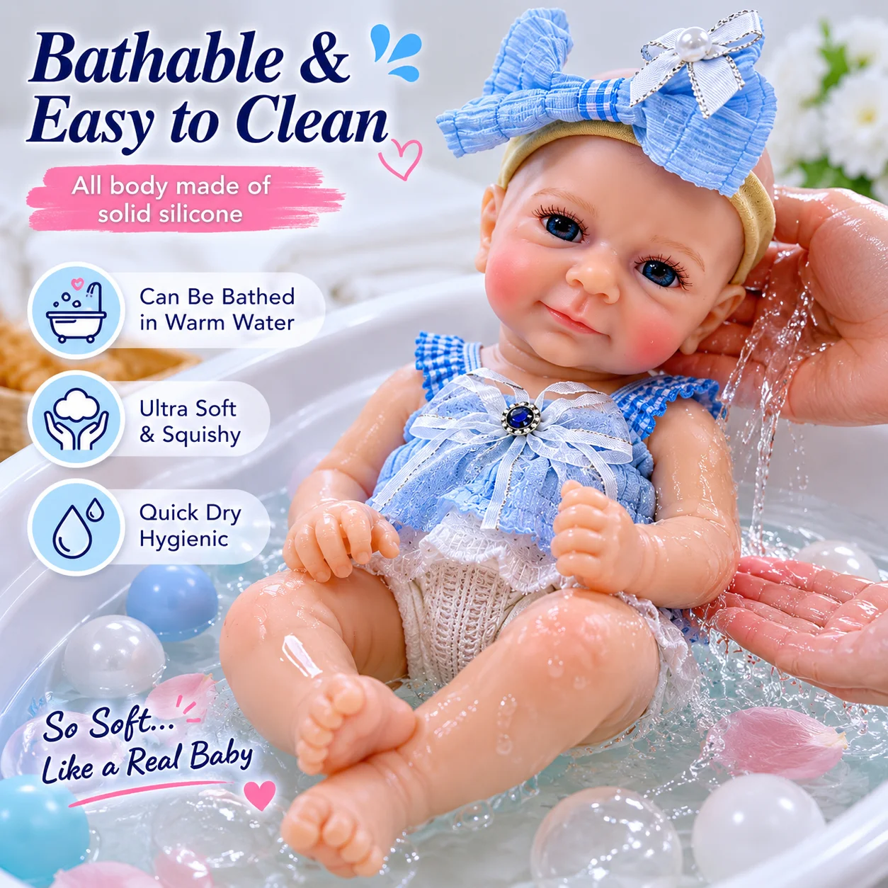 13 Inch Felicia Whole Body Silicone Reborn Doll Washable & Posable Squishy Flexible Elastic Handcrafted Collectible Doll
13 Inch Felicia Whole Body Silicone Reborn Doll Washable & Posable Squishy Flexible Elastic Handcrafted Collectible Doll