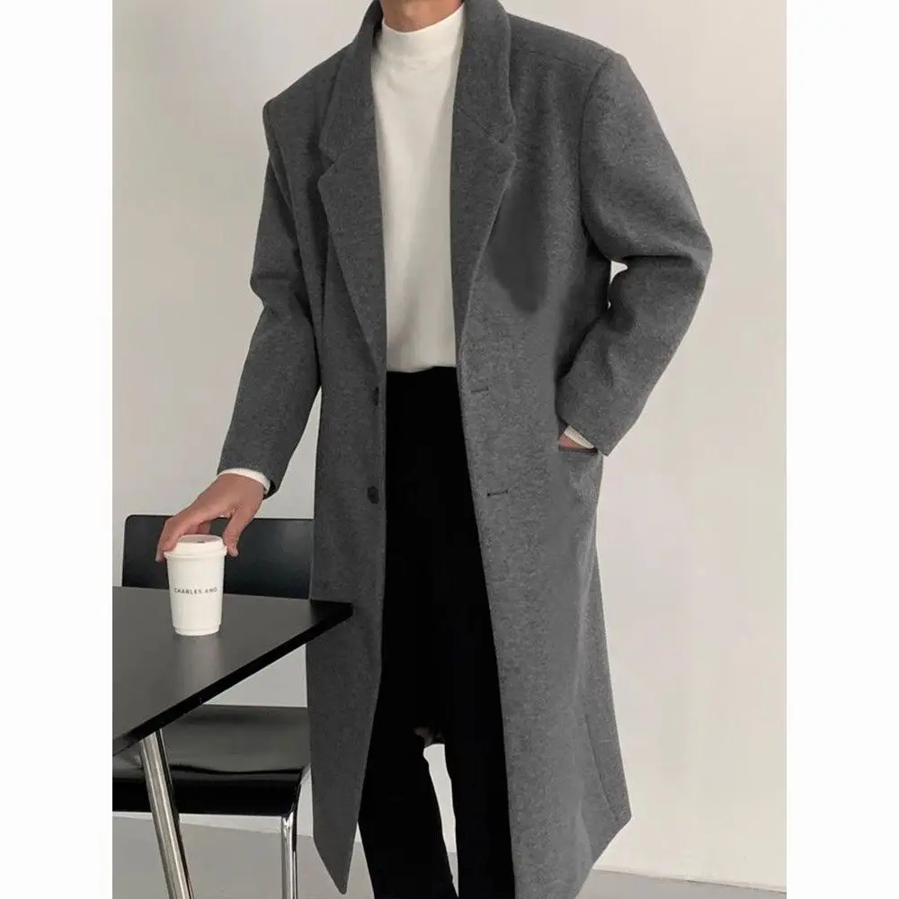 Spring and Autumn German woolen coat men's high-end sense medium and long trench coat over the knee loose trendy coat
Spring and Autumn German woolen coat men's high-end sense medium and long trench coat over the knee loose trendy coat