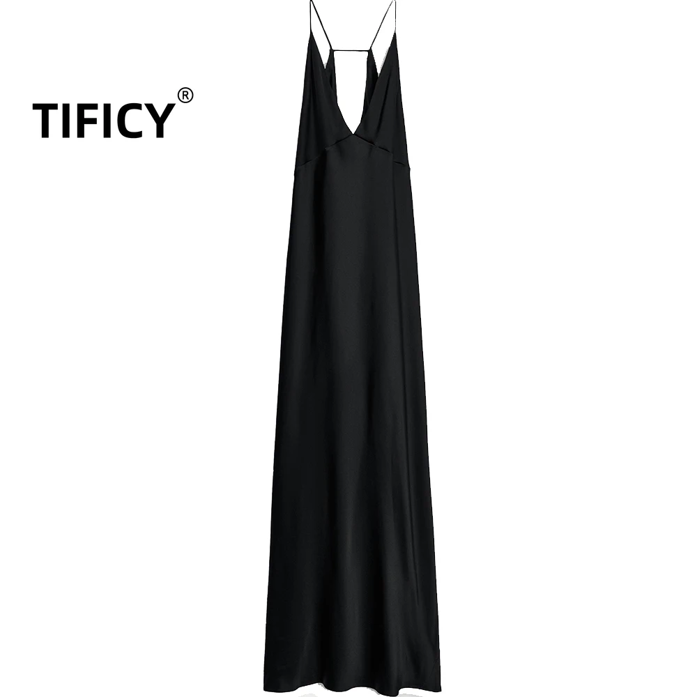 TIFICY High Street Black Dresses Summer New Women's Clothing Fashionable Temperament Slimming V-neck Sleeveless Long Dress 
TIFICY High Street Black Dresses Summer New Women's Clothing Fashionable Temperament Slimming V-neck Sleeveless Long Dress
