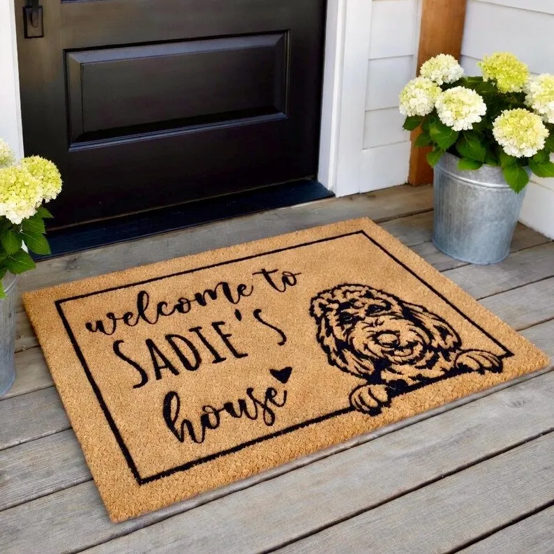 Design Name Doormat Funny Dog Portrait Welcome Doormat Custom Dog Name Coir Anti-slip Absorbent Doormat Funny Home Decor Mat
Design Name Doormat Funny Dog Portrait Welcome Doormat Custom Dog Name Coir Anti-slip Absorbent Doormat Funny Home Decor Mat