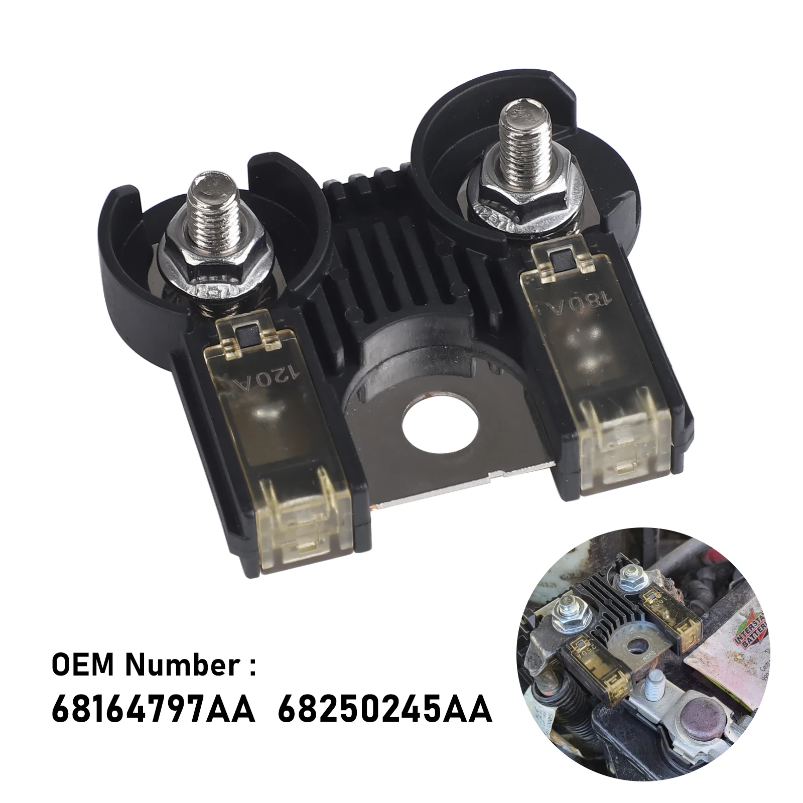 For Dodge Ram 1500 2500 3500 2013-2019 Battery Circuit Fuse 180Amp 120Amp BFT with Nuts 68164797AA 68250245AA 956-356
For Dodge Ram 1500 2500 3500 2013-2019 Battery Circuit Fuse 180Amp 120Amp BFT with Nuts 68164797AA 68250245AA 956-356