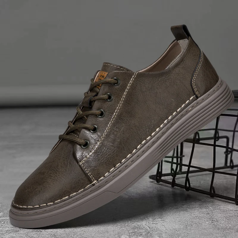 Fashionable Men's New Cowhide Board Shoes High-quality Brand Men's Hollowed Out Breathable Lace Up Outdoor Sports Leather Shoes
Fashionable Men's New Cowhide Board Shoes High-quality Brand Men's Hollowed Out Breathable Lace Up Outdoor Sports Leather Shoes